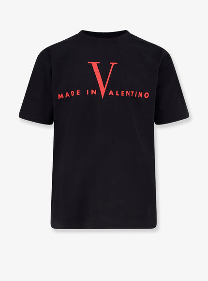 Valentino Cotton T-Shirt Nero Rosso