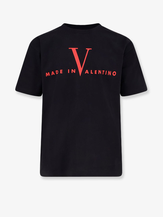 Valentino Cotton T-Shirt Nero Rosso