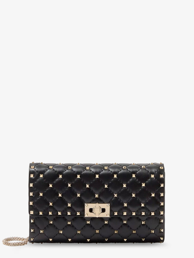 Valentino Garavani Rockstud Spike Leather Crossbody Bag With Iconic All-Over Studs Uni Nero