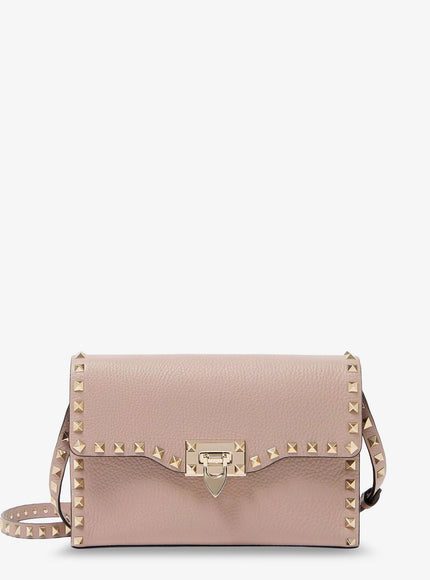 Valentino Garavani Rockstud Leather Crossbody Bag Uni Poudre