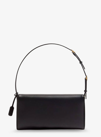 Valentino Garavani Devain Leather Shoulder Bag With Metal Vlogo Signature
