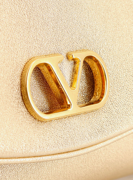Valentino Garavani Devain Laminated Leather Shoulder Bag