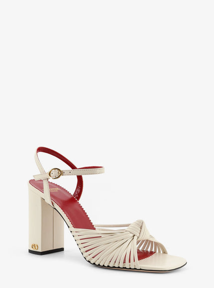 Valentino Garavani Vg Annet Leather Sandals With Metal Vlogo