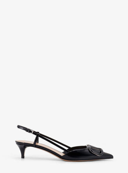 Valentino Garavani Patent Leather Pumps With Vlogo Signature On The Front Nero