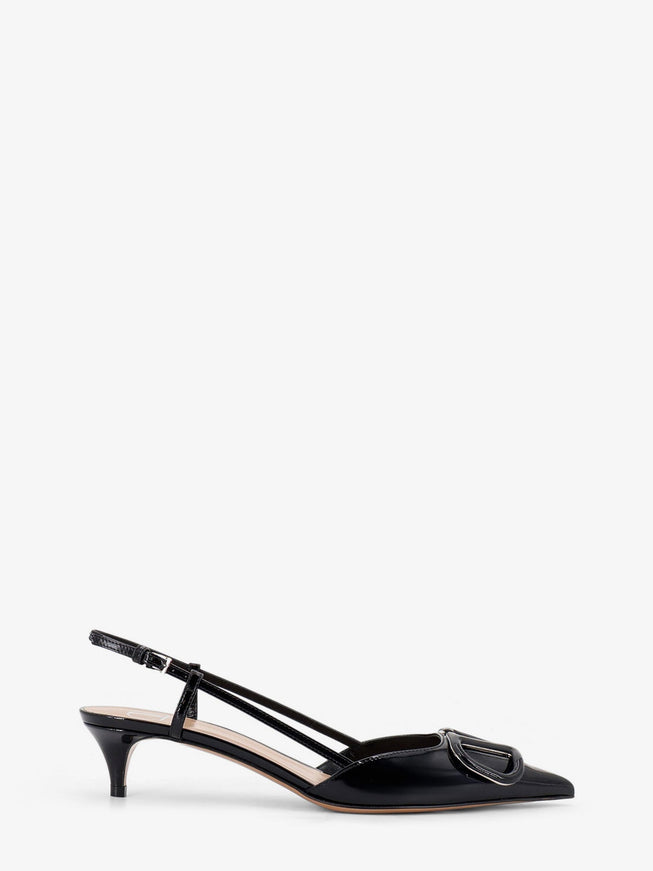 Valentino Garavani Patent Leather Pumps With Vlogo Signature On The Front Nero