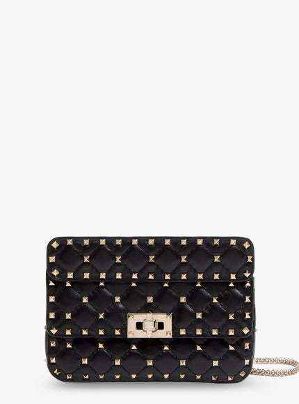 Valentino Garavani Rockstud Spike Leathercrossbody Bag With Iconic All-Over Studs Uni Nero