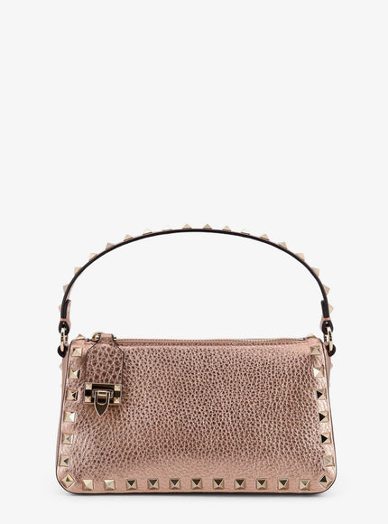 Valentino Garavani Rockstud Laminated Leather Crossbody Bag Uni Rose Cannelle