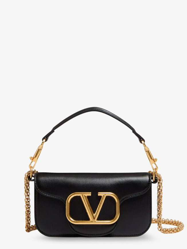 Valentino Garavani Locò Leather Shoulder Bag Uni Nero
