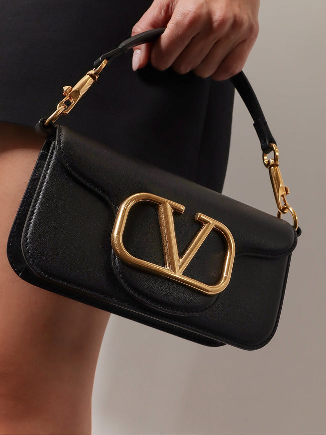 Valentino Garavani Locò Leather Shoulder Bag