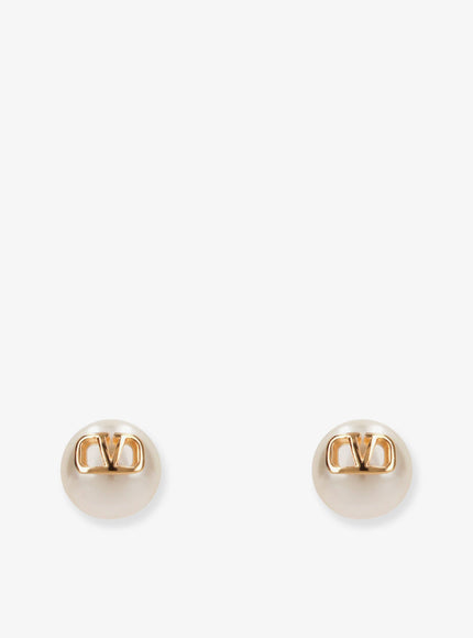 Valentino Garavani Vlogo Signature Earrings Uni Oro 18 Cream