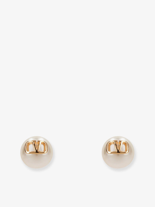 Valentino Garavani Vlogo Signature Earrings Uni Oro 18 Cream