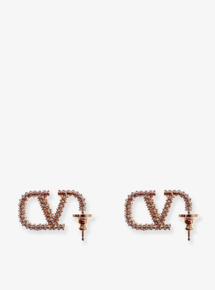 Valentino Garavani Vlogo Signature Earrings With Swarovski® Crystals Uni Oro 18 Crystal Silver Shade