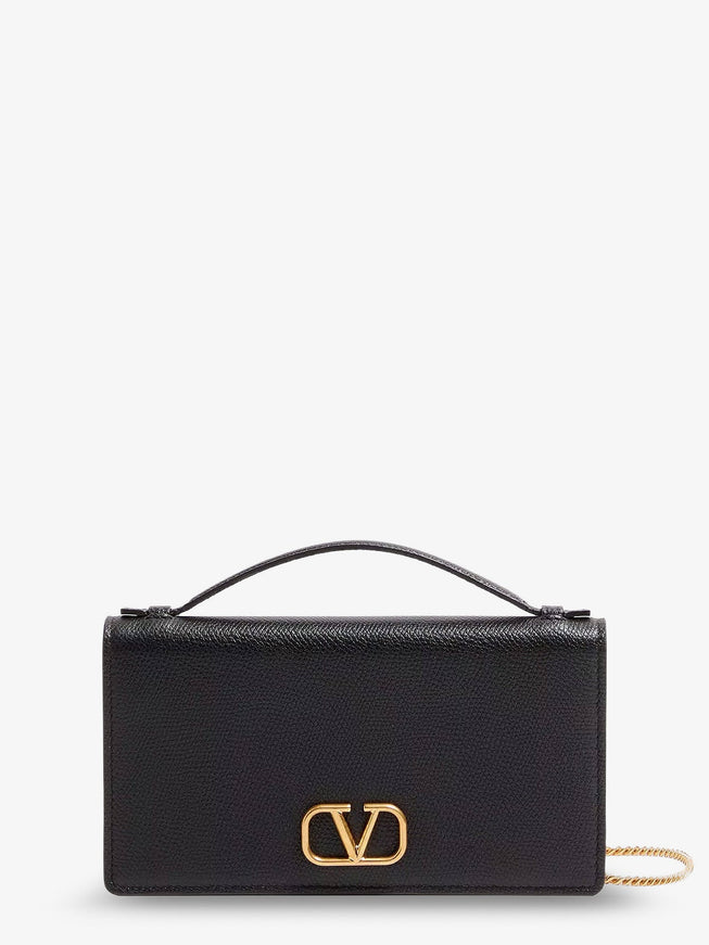 Valentino Garavani Leather Crossbody Bag With Vlogo Signature Uni Nero