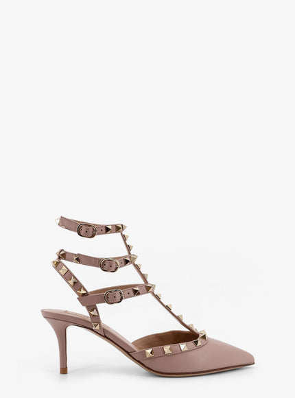 Valentino Garavani Rockstud Leather Pumps Poudre