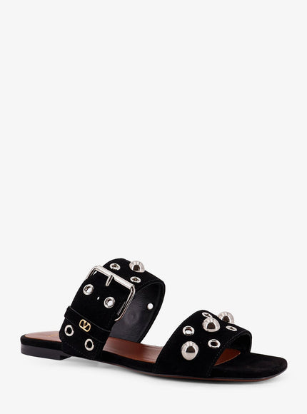 Valentino Garavani Suede Sandals With Side Metal Vlogo
