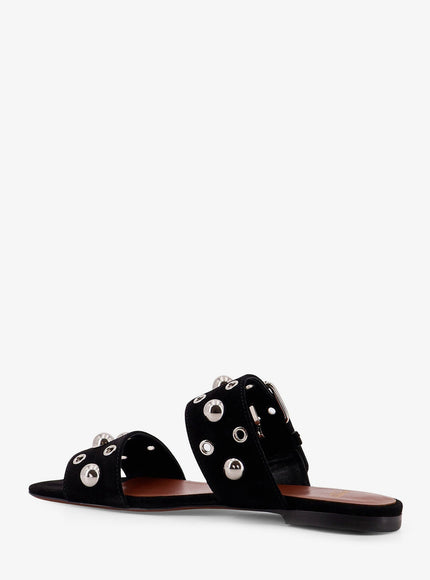 Valentino Garavani Suede Sandals With Side Metal Vlogo