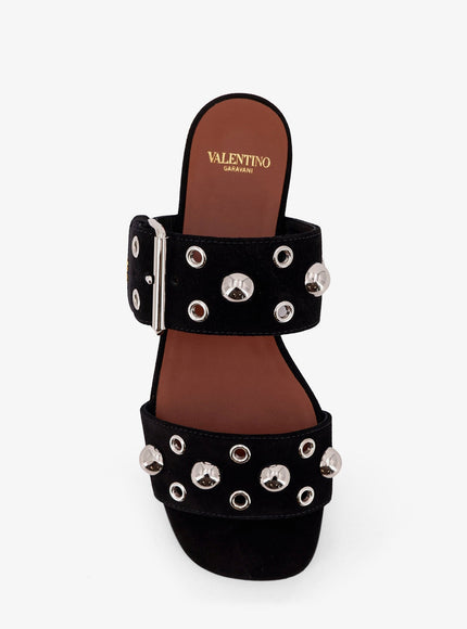 Valentino Garavani Suede Sandals With Side Metal Vlogo
