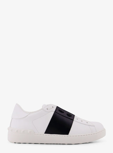 Valentino Garavani Open Leather Sneakers Bianco Nero