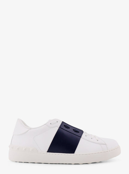 Valentino Garavani Open Leather Sneakers Bianco Marine