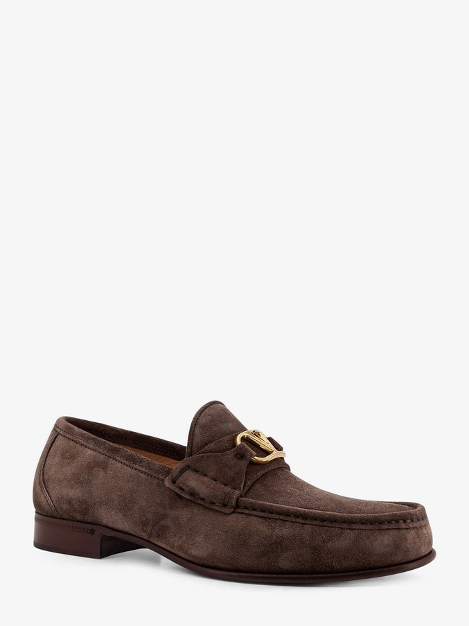 Valentino Garavani Suede Loafers With Metal Vlogo Signature
