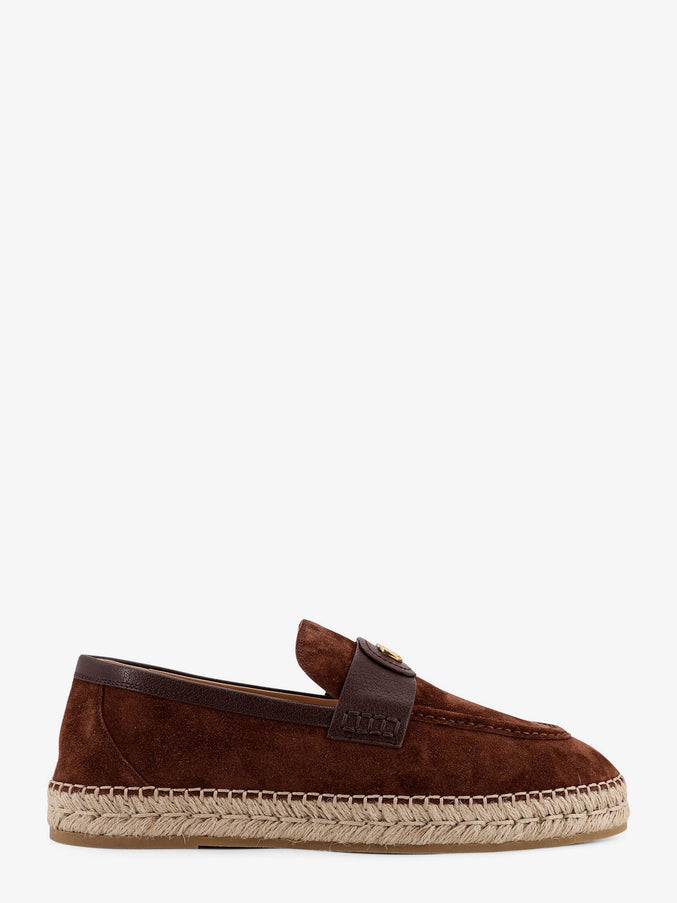 Valentino Garavani Suede Espadrilles With Vlogo Signature Bark Brown