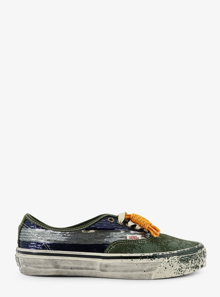 Vans Lx Authentic 44 Suede Sneakers With Micro-Sequin Detail On The Side Green Blue