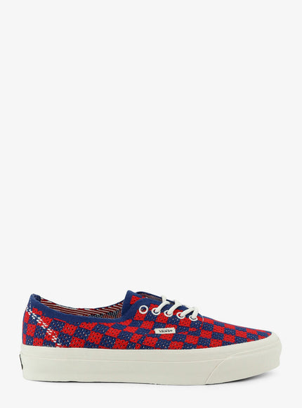 Vans Lx Authentic 44 Fabric Sneakers With A Checkerboard Pattern Red Blue