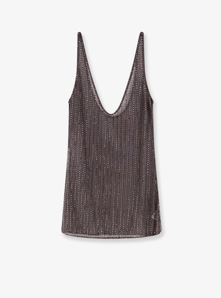 Venuja Crystal Short Dress With All-Over Rhinestone Detail Eiffel