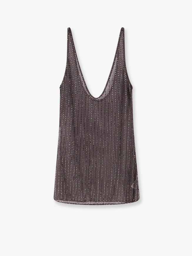 Venuja Crystal Short Dress With All-Over Rhinestone Detail Eiffel