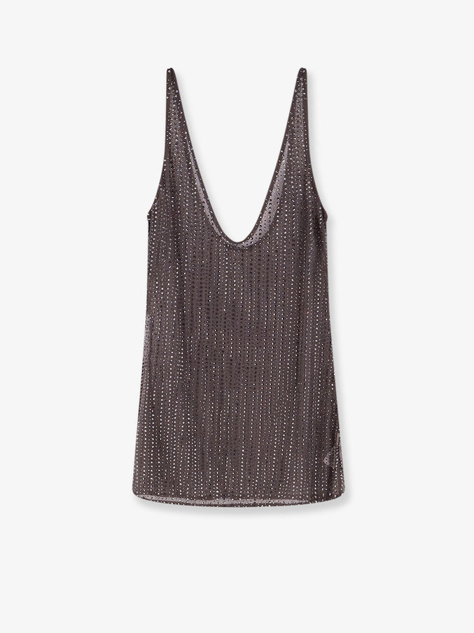 Venuja Crystal Short Dress With All-Over Rhinestone Detail Eiffel