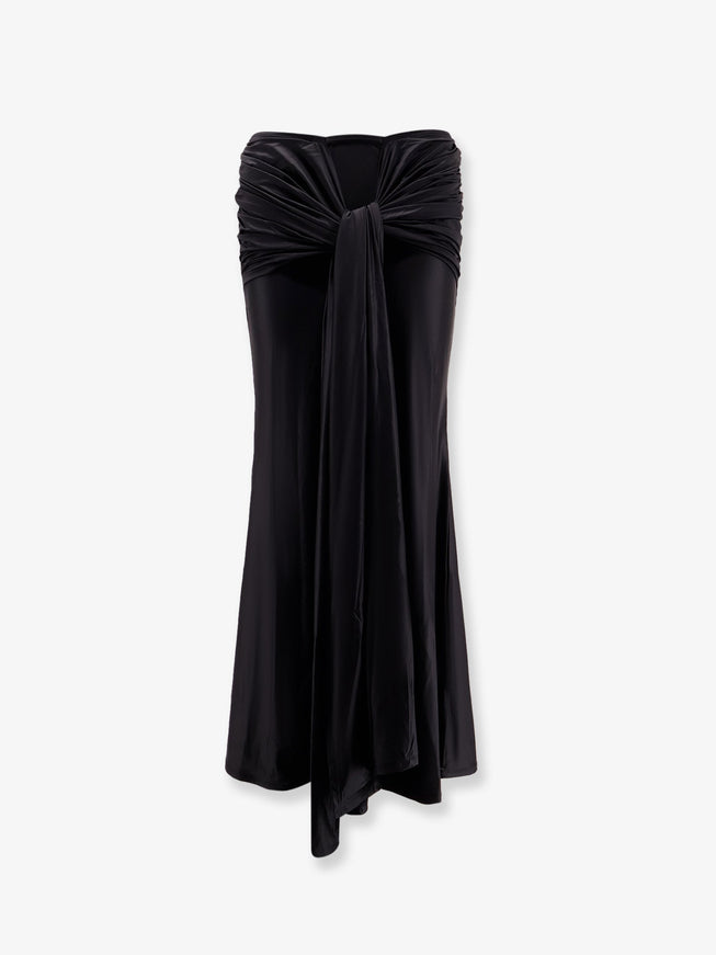 Venuja Shiny Microfiber Skirt With Satin Effect Black