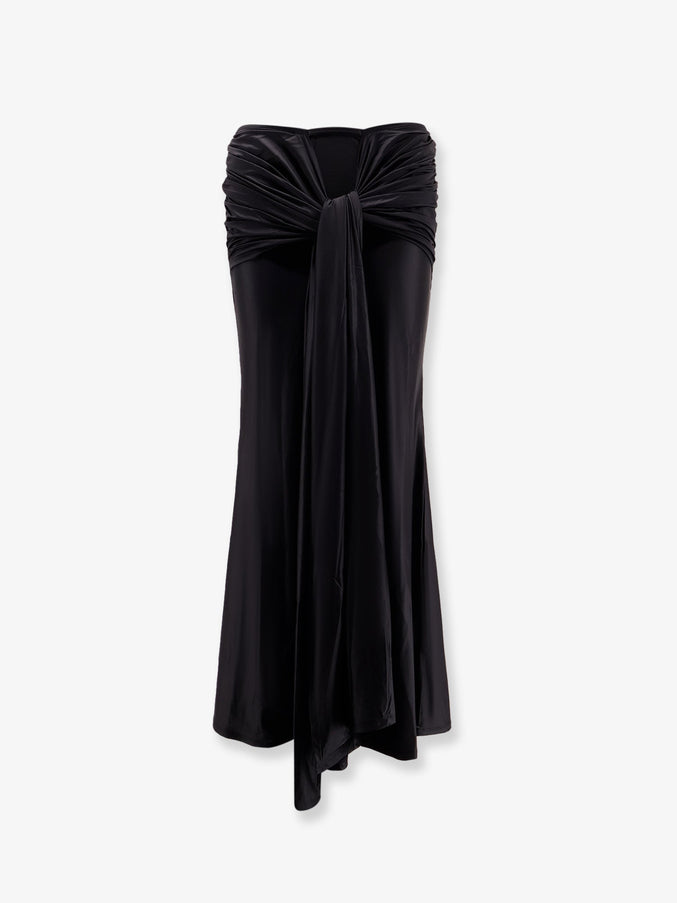Venuja Shiny Microfiber Skirt With Satin Effect Black
