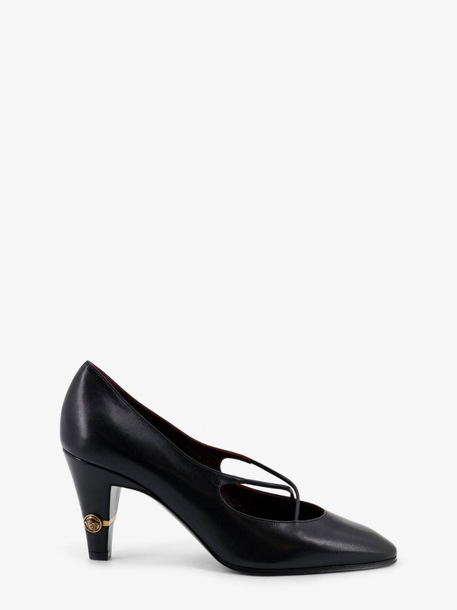 Versace Criss-Cross Medallion Leather Pumps Blackgold