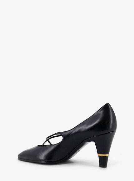 Versace Criss-Cross Medallion Leather Pumps