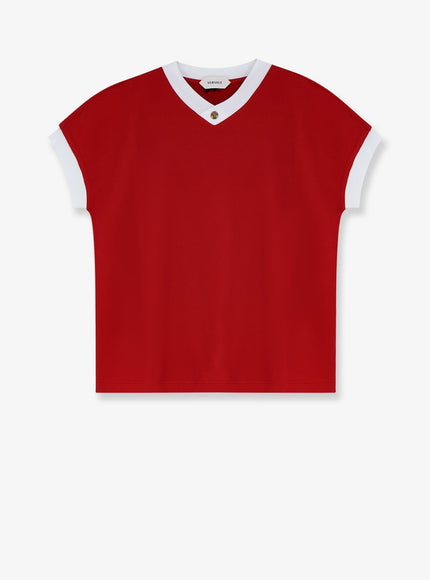 Versace Vintage Cotton T-Shirt Lipstickredwhite