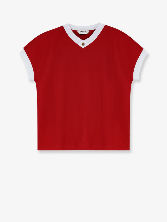Versace Vintage Cotton T-Shirt Lipstickredwhite