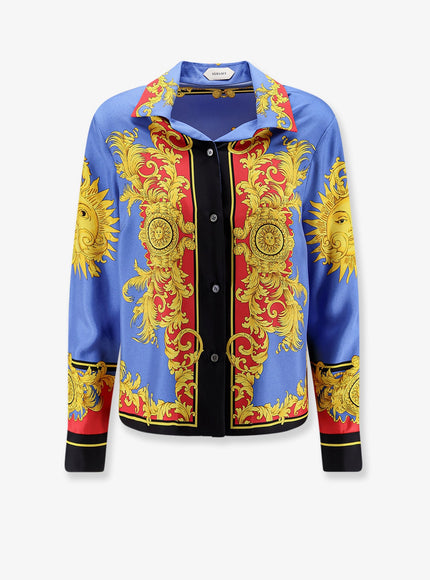 Versace Multicolor Silk Shirt Blugold