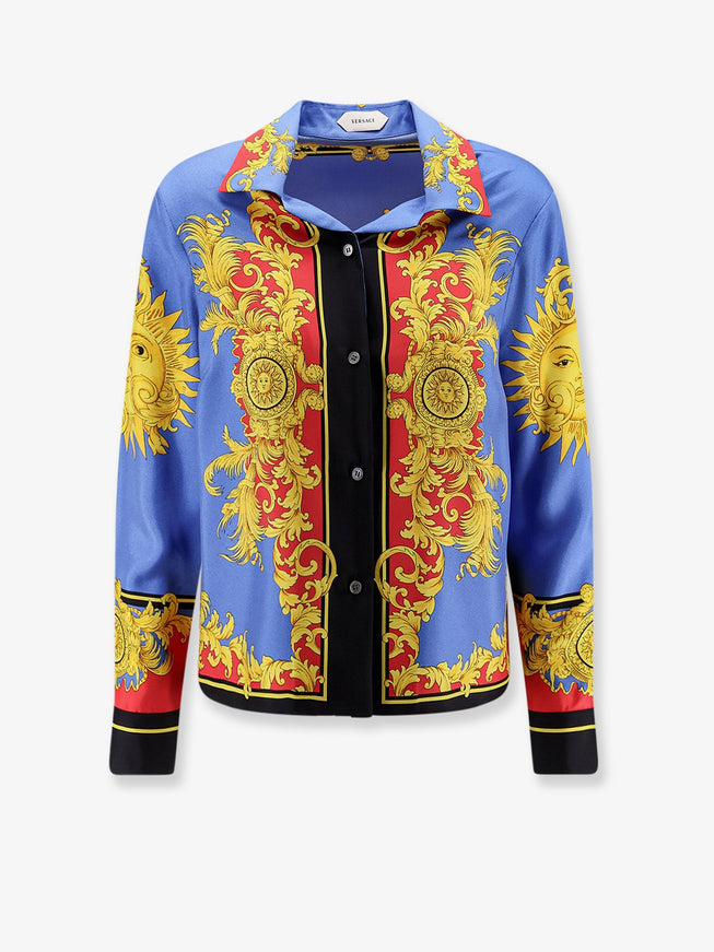 Versace Multicolor Silk Shirt Blugold