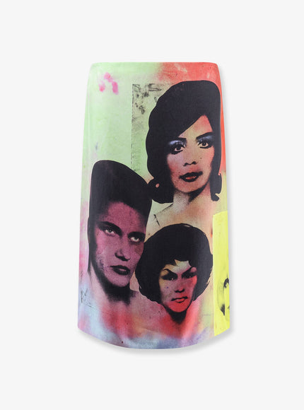 Versace Printed Silk Twill Midi Skirt Multicolor