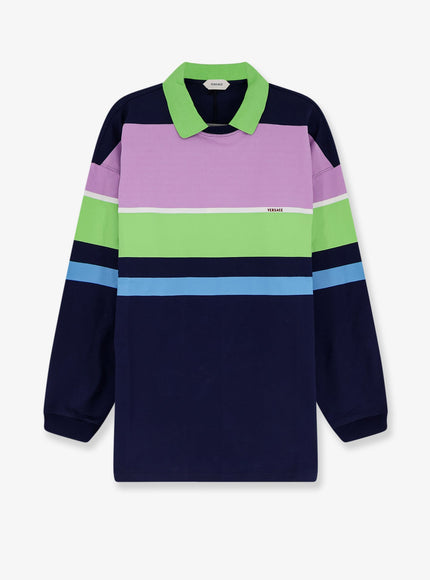 Versace Multicolor Stripes Cotton Sweatshirt Brightpink