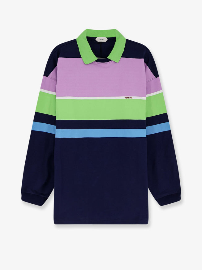 Versace Multicolor Stripes Cotton Sweatshirt Brightpink