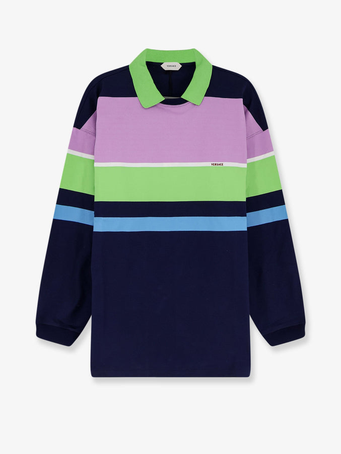 Versace Multicolor Stripes Cotton Sweatshirt Brightpink