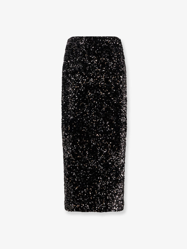 Vince. Skirt With Sequins Embroidery Black