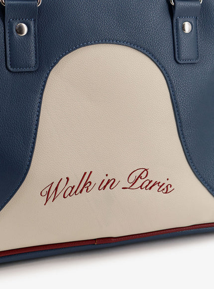 Walk In Paris Leather Crossbody Bag With Embroidered Logo On The Front