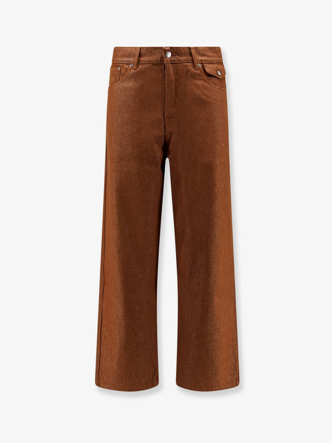Walk In Paris Baggy Brown Denim Trousers Marron
