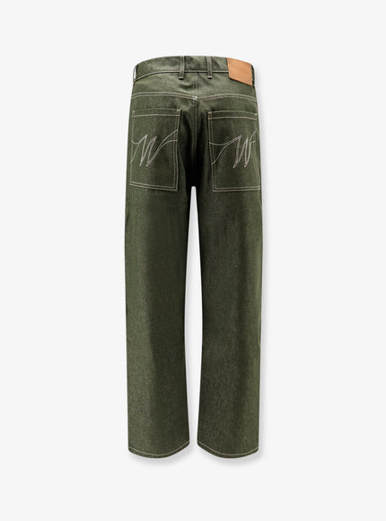 Walk In Paris Double Knee Green Denim Trousers