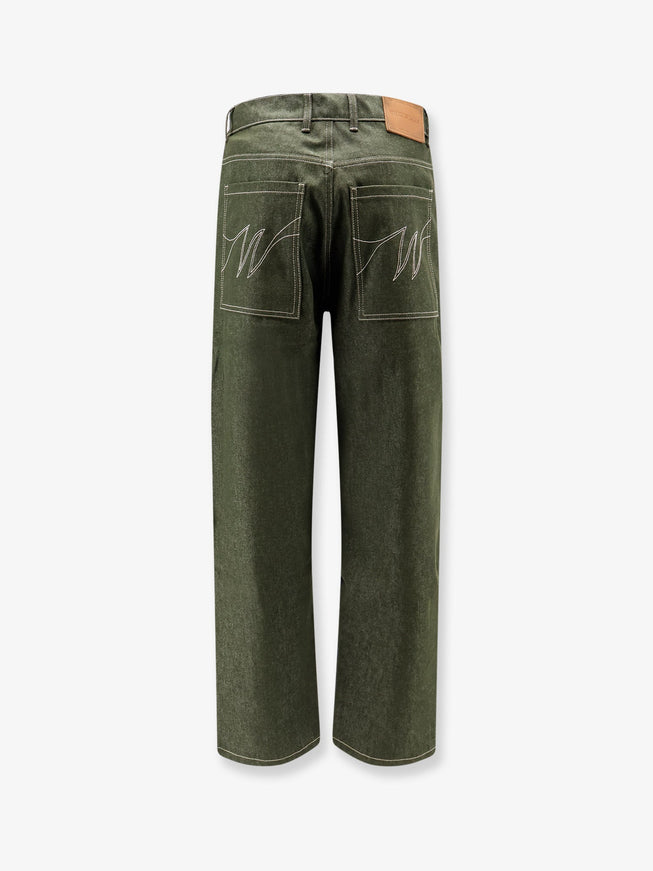 Walk In Paris Double Knee Green Denim Trousers