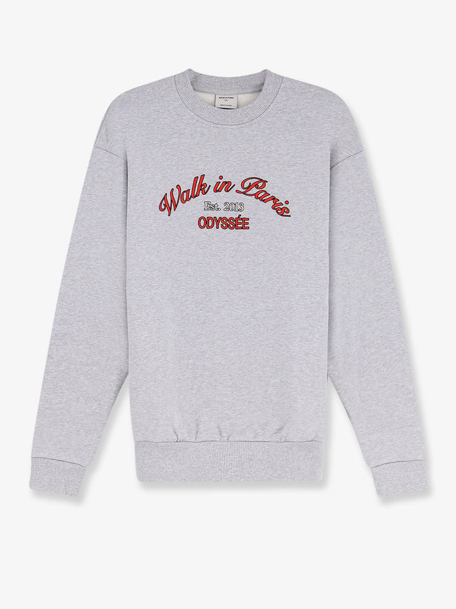 Walk In Paris Sweatshirt With Embroidered Logo On The Front Gris