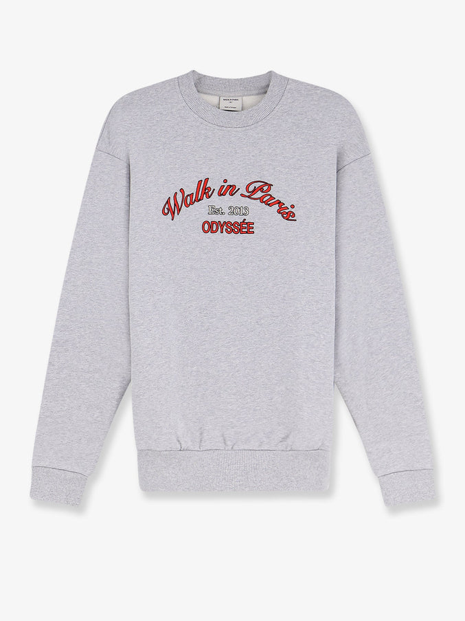 Walk In Paris Sweatshirt With Embroidered Logo On The Front Gris