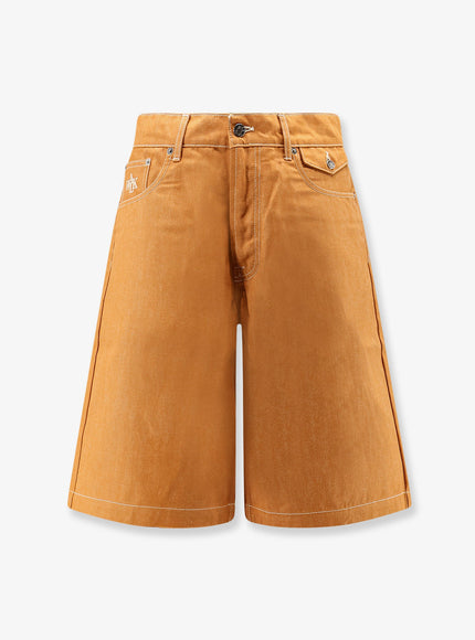 Walk In Paris Baggy Orange Denim Shorts Orange
